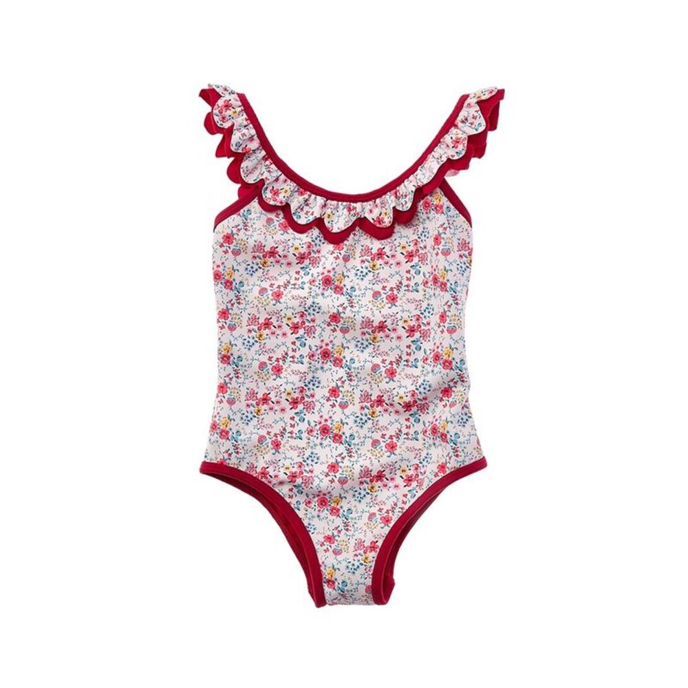 Pepa London Girls  Louisa Floral Ruffle Trim One-Piece